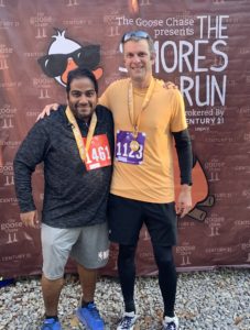 Uday and I after the Smore's Run.