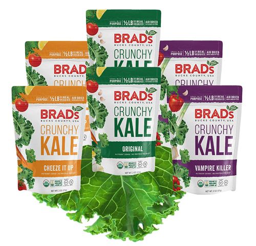 Brad's Crunchy Kale healthy snacks that is the equivalent of a bowl of vegetables!