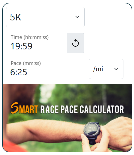 SMART Race Pace Running Calculator for 5K, 10K, Half & Full Marathons or any distance!
